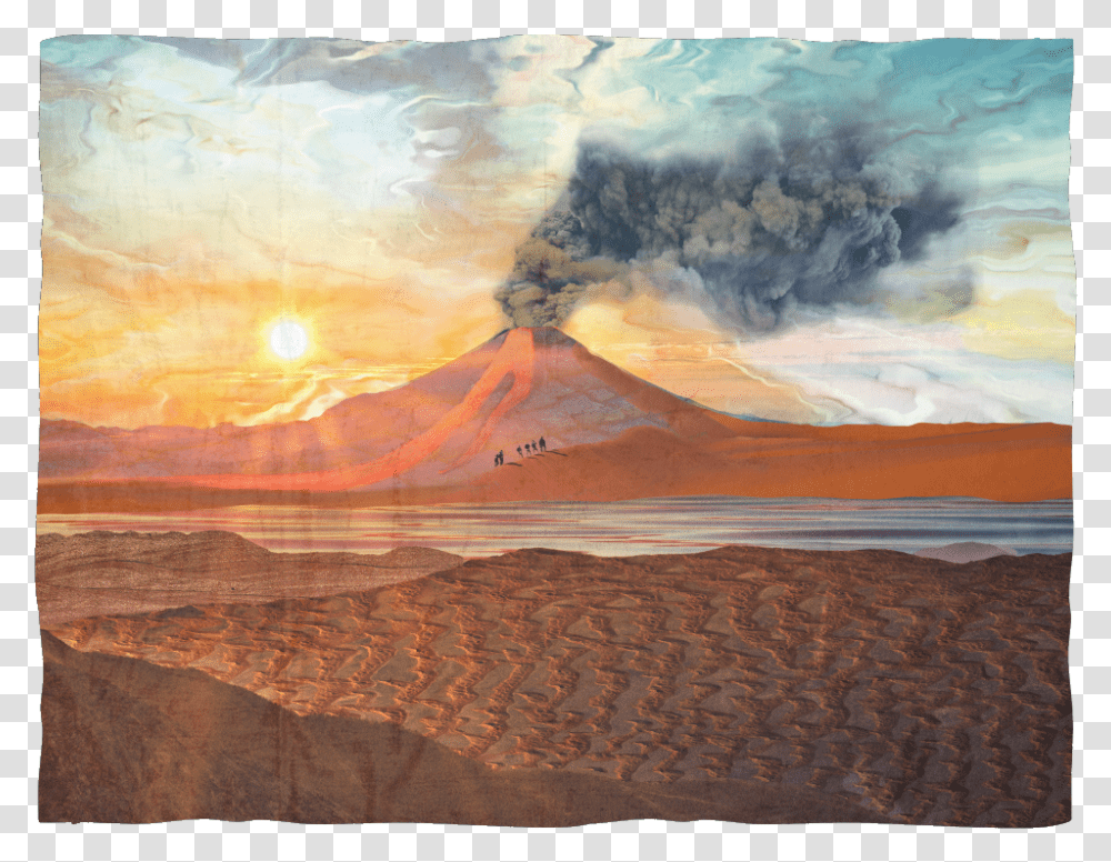 Lava Flow Fleece Blanket Lava Mountain Painting, Outdoors, Nature, Volcano Transparent Png