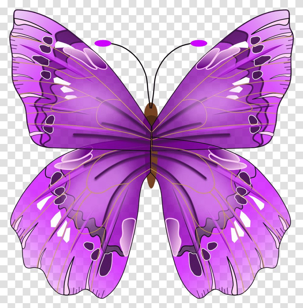 Lavender Clipart Freeuse One Purple Butterfly, Ornament, Pattern, Invertebrate, Animal Transparent Png