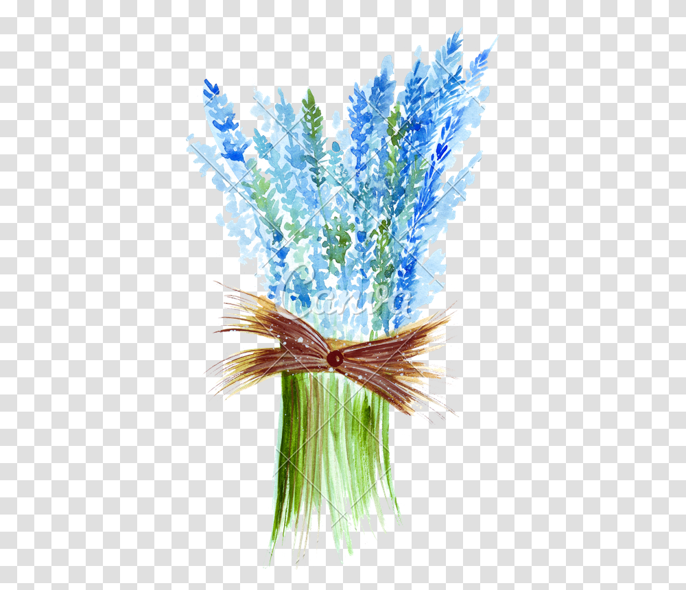 Lavender Drawing Watercolor Blue Flower Bunch Free Clipart, Floral Design, Pattern, Bird Transparent Png