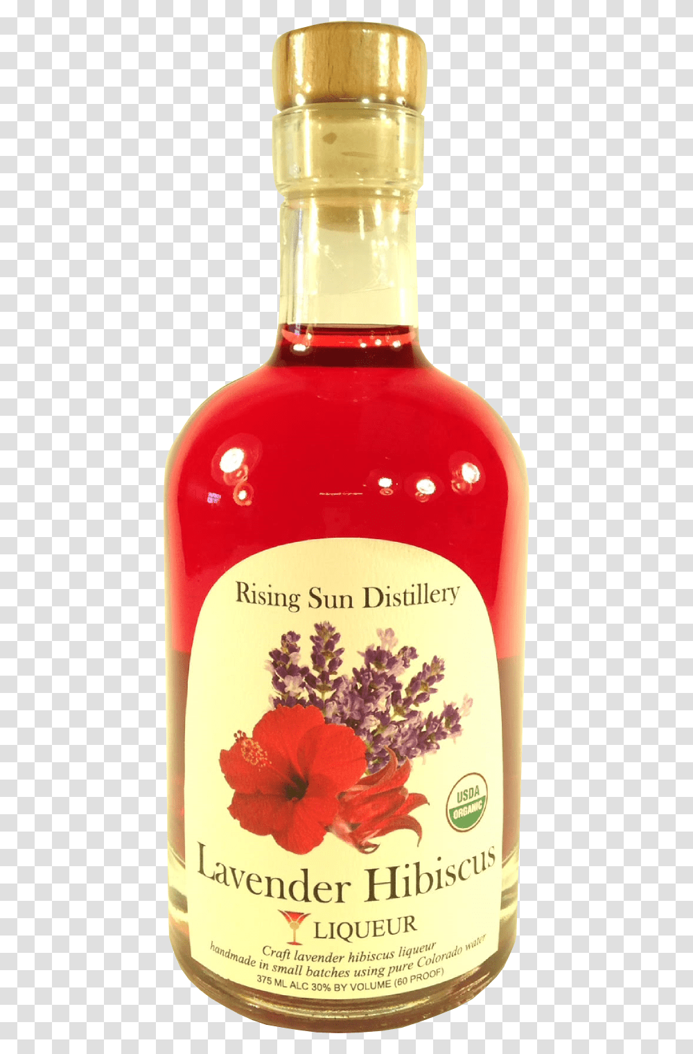 Lavender Hibiscus Liqueur, Bottle, Liquor, Alcohol, Beverage Transparent Png