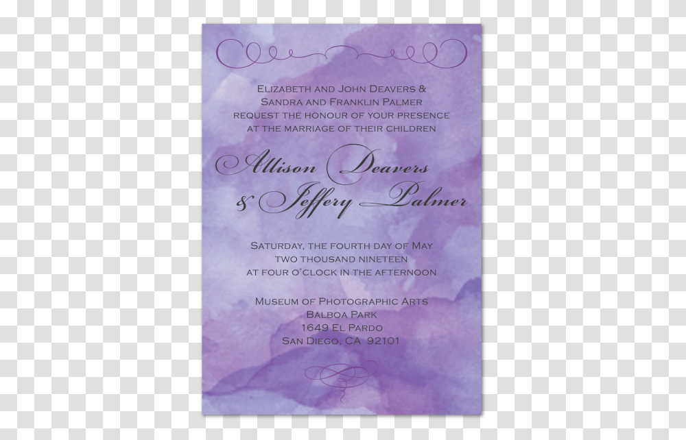 Lavender Love Wedding Invitationdata Caption Paper, Flyer, Poster, Advertisement, Brochure Transparent Png