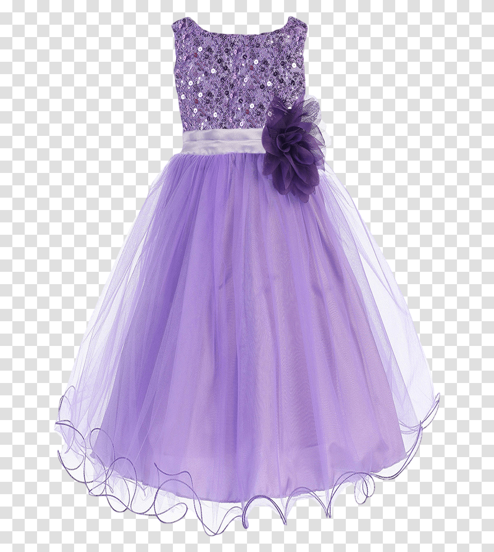 Lavender Sequins Satin Amp Layered Mesh Formal Dress Flower Girl Gown Lavender, Apparel, Evening Dress, Robe Transparent Png