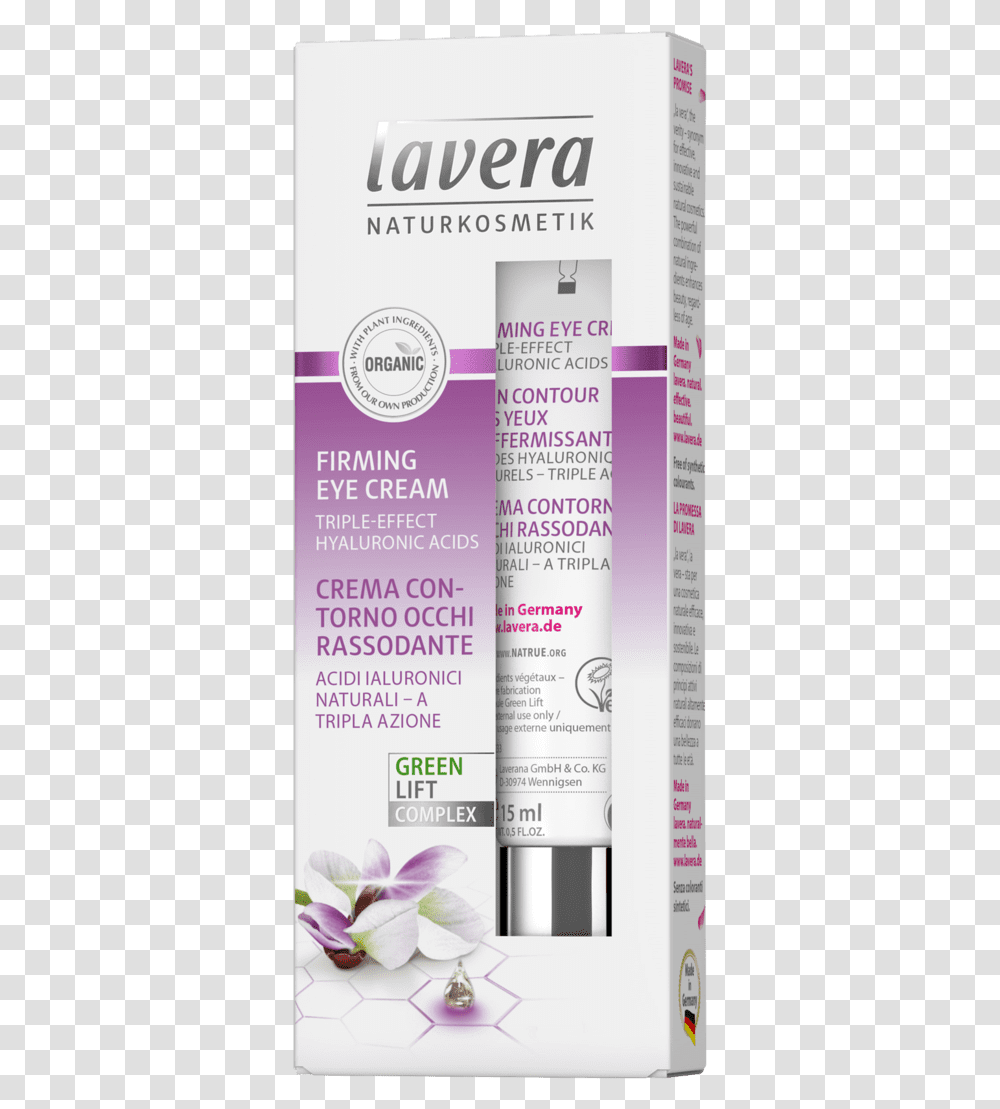 Lavera Firming Eye Cream, Bottle, Label, Cosmetics Transparent Png