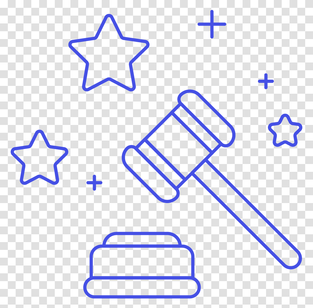 Law Court Hammer Judge Objetos Con Lneas Paralelas, Number, Star Symbol Transparent Png