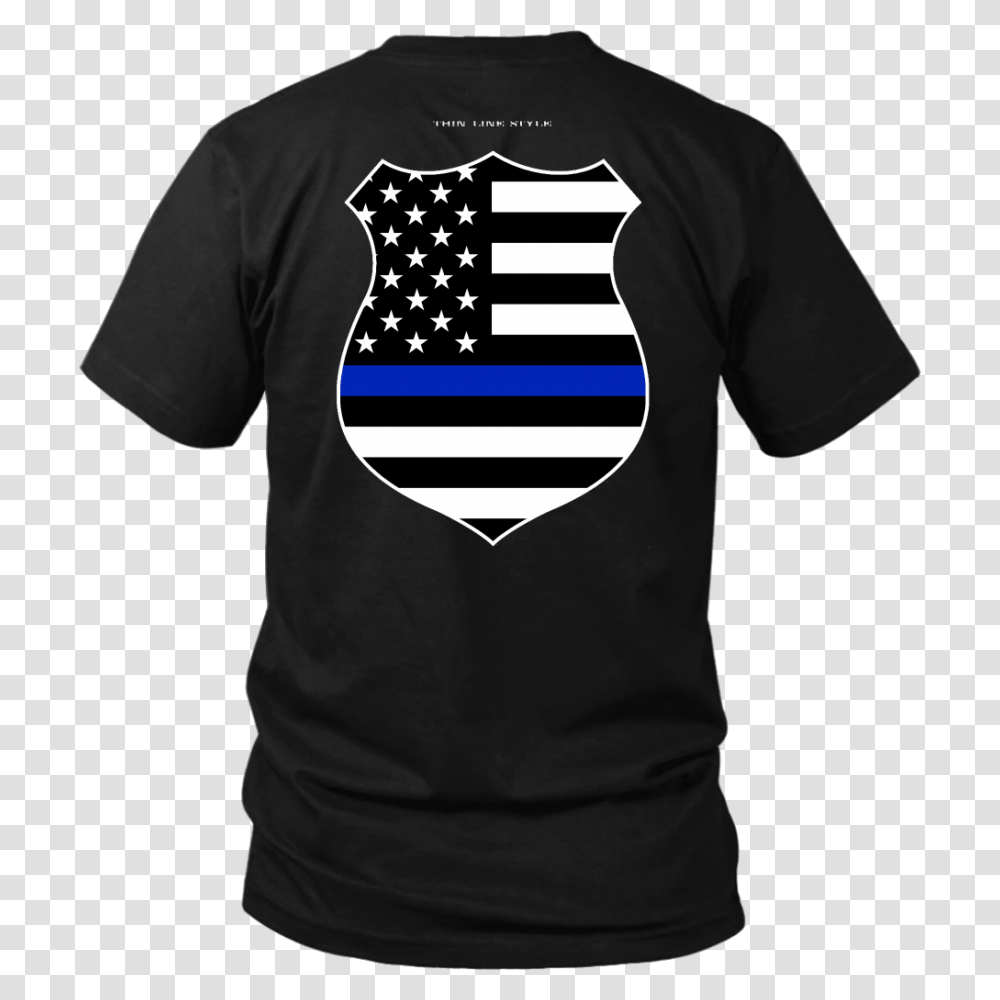 Law Enforcement Shield Thin Blue Line Shirt Thin Line Style, Apparel, T-Shirt, Sleeve Transparent Png
