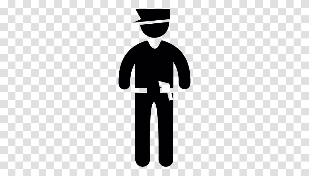 Law Guard Police Policeman People Icon, Gray, Silhouette, Hand Transparent Png