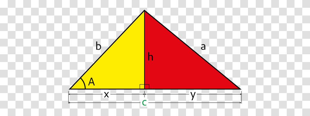 Law Of Cosines Triangle Showing Two Right Triangles Triangle, Pattern Transparent Png