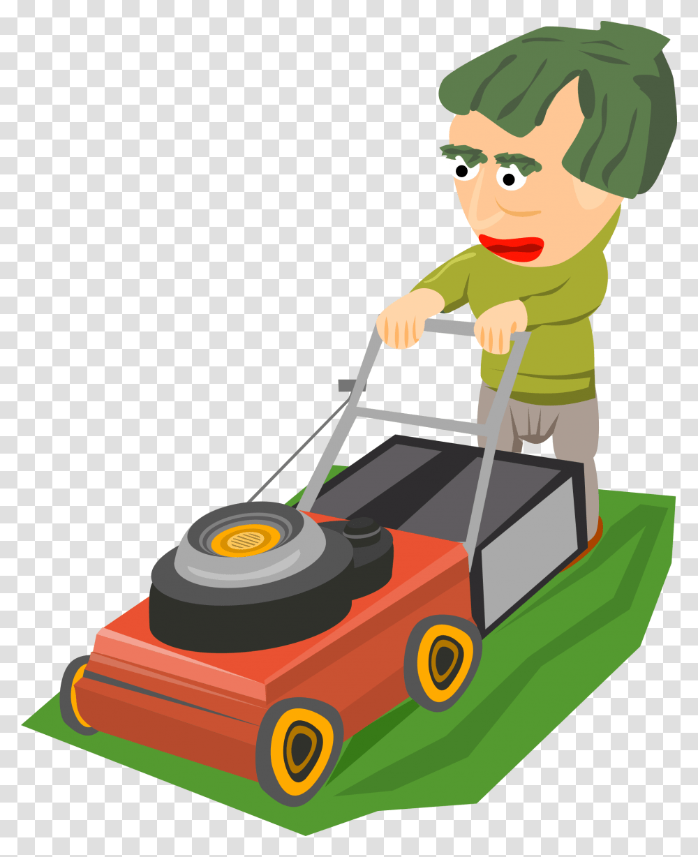 Lawn Care Clipart, Tool, Lawn Mower, Person, Human Transparent Png