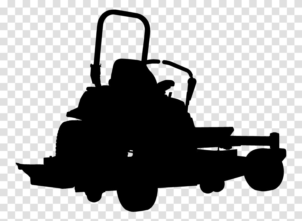 Lawn Mower Clipart Silhouette Outline Of Zero Turn Mower, Gray, World Of Warcraft Transparent Png