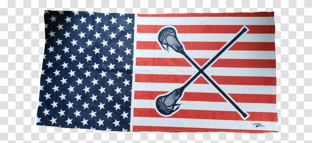 Lax Zone Usa Sticks Towel Many Stars Are On The American Flag, Label Transparent Png