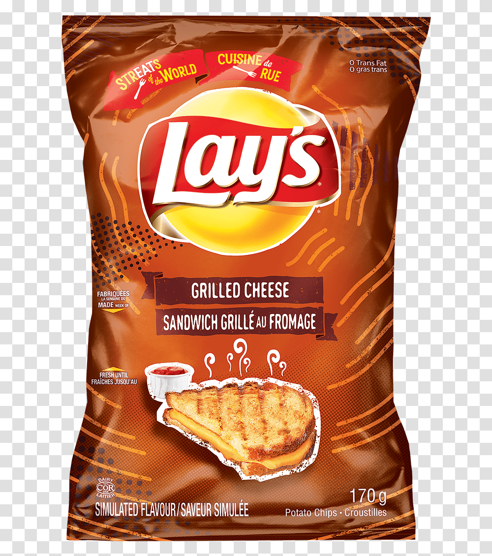 Lay's Grilled Cheese Flavour Potato Chips Lay's Sour Cream And Onion Chips, Bread, Food, Plant, Vegetable Transparent Png
