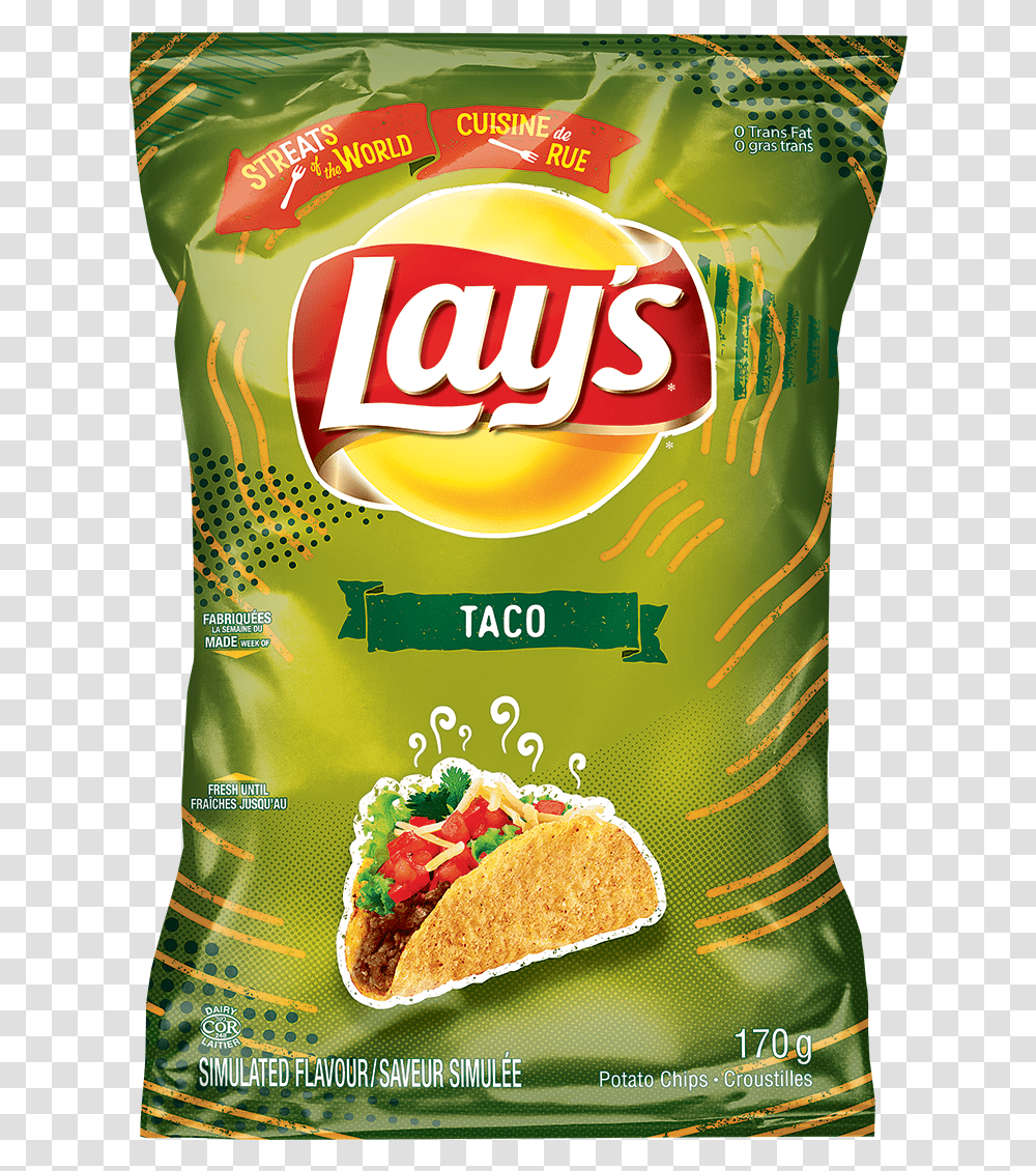 Lay's Taco Flavour Potato Chips Paprika And Onion Chips, Food Transparent Png