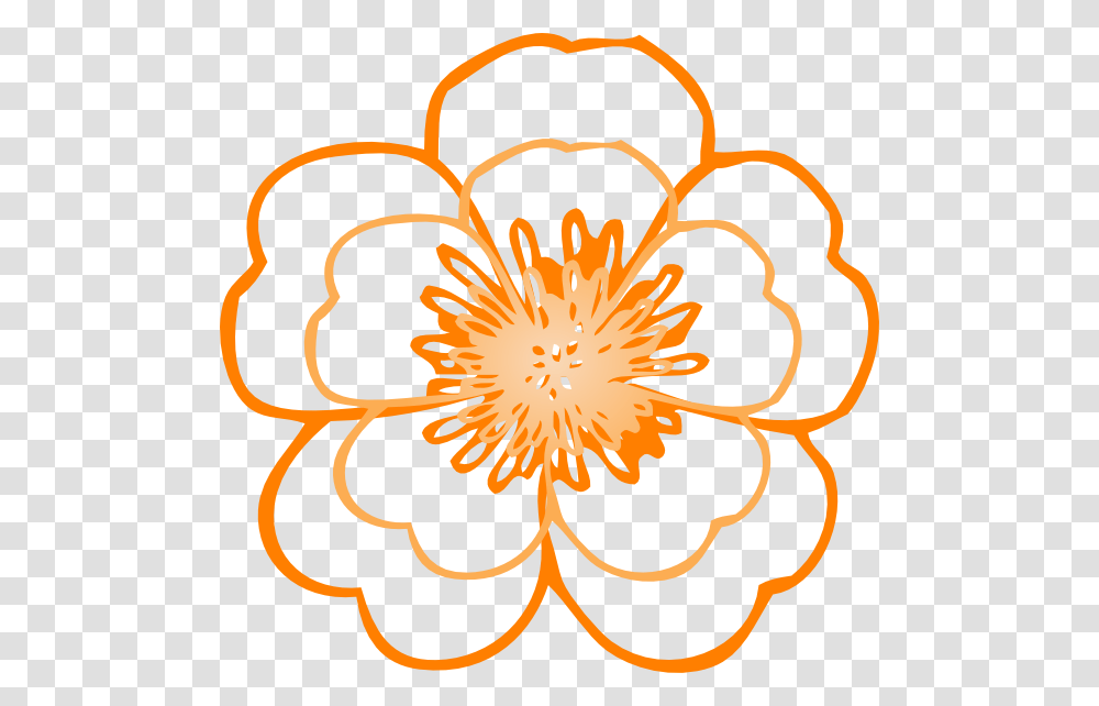 Layered Orange Flower Svg Clip Arts Single Flower Black And White Clipart, Plant, Pattern, Blossom Transparent Png