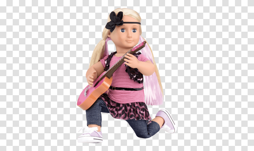 Layla Posing On One Knee With Guitar Our Generation Layla, Person, Human, Doll, Toy Transparent Png