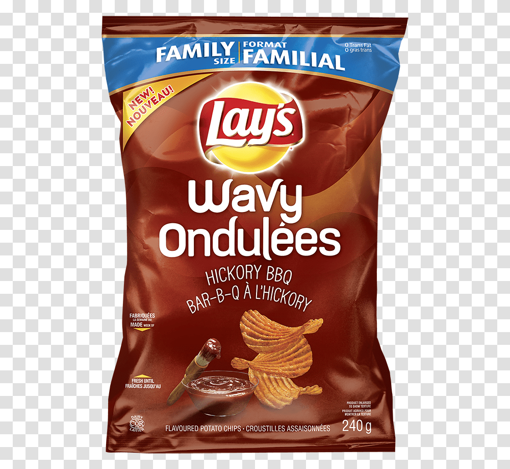 Lays Chips Hickory Bbq New Lay's Wavy Chips, Food, Snack, Plant, Raisins Transparent Png