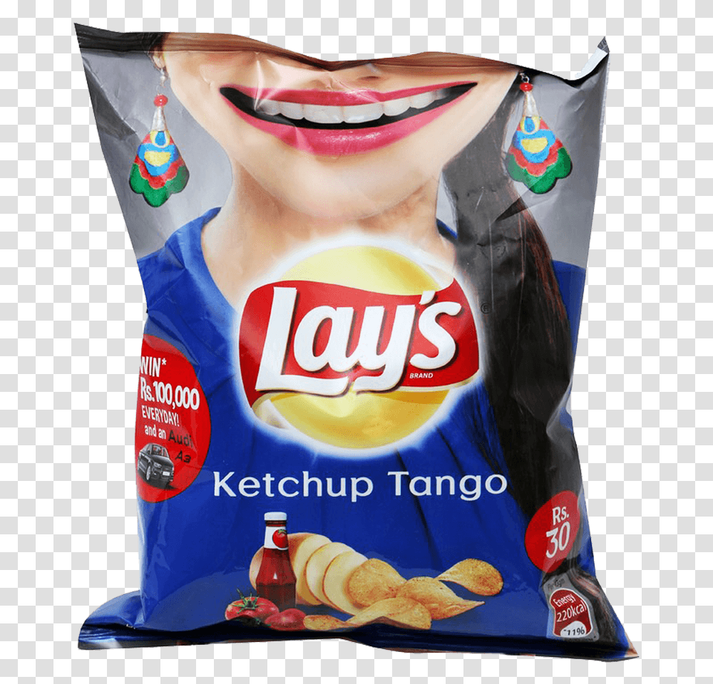Lays Chips Ketchup Tango 40 Gm Lays Flamin Hot, Person, Human, Beverage, Drink Transparent Png