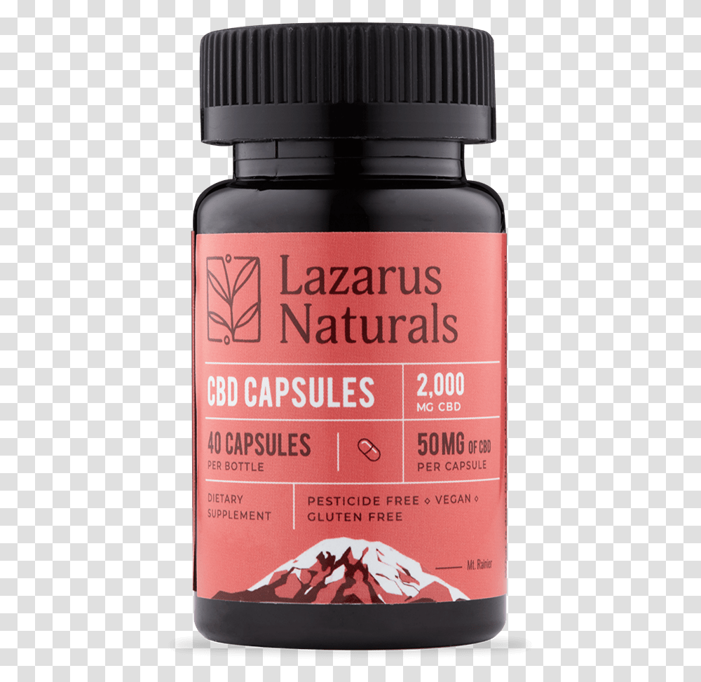 Lazarus Naturals 50mg Full Spectrum Cbd Capsules Lazarus Naturals Cbd Capsules, Cosmetics, Bottle, Beer, Alcohol Transparent Png