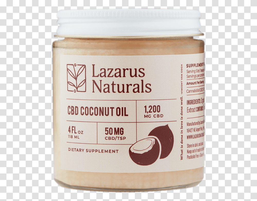 Lazarus Naturals Cbd Coconut Oil Peanut, Box, Food, Plant, Bottle Transparent Png