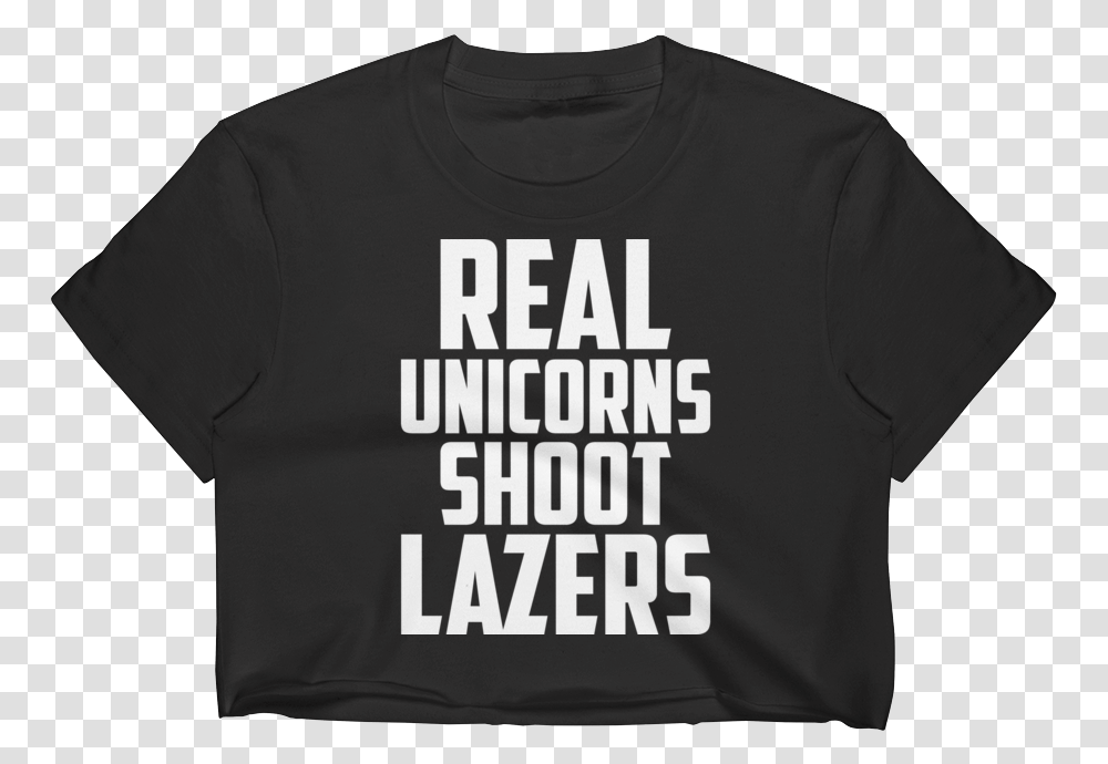 Lazer Unicorn Real Unicorns Shoot Lazers Crop Top Black Active Shirt, Apparel, Sleeve, Long Sleeve Transparent Png
