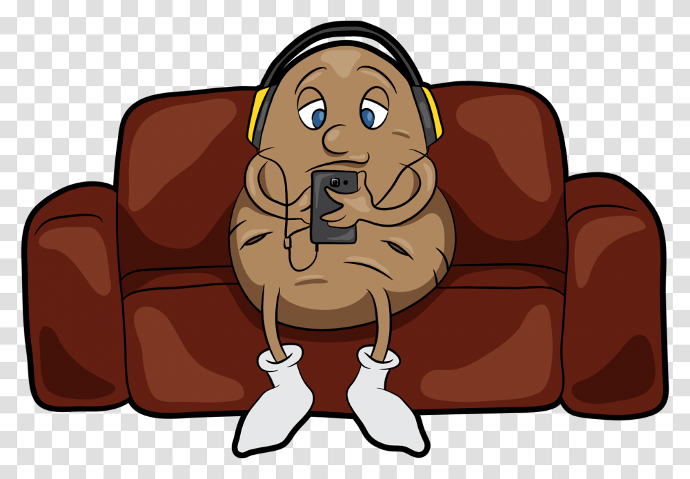 Lazy Clipart Couch Tv Couch Potato, Furniture, Chair, Cushion, Bag Transparent Png