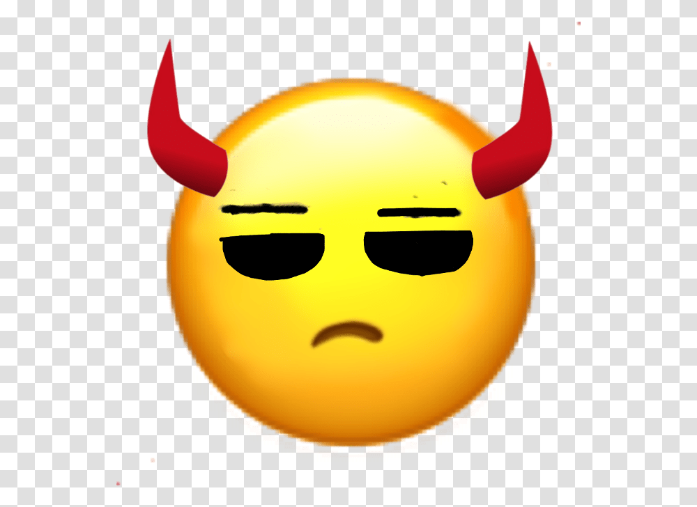 Lazy Demon Demon Emoji Horns Eyes Freetoremix Smiley, Label, Pac Man Transparent Png