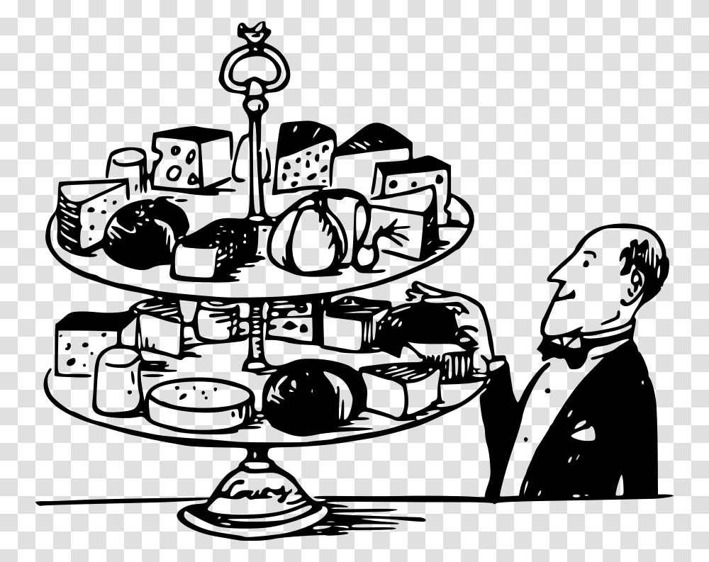 Lazy Lou Clipart Buffet Food Black And White Clipart, Gray, World Of Warcraft Transparent Png