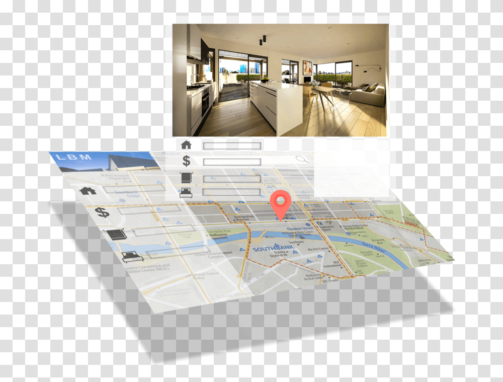 Lbm Map Screen Polaroid Stack Floor Plan, Interior Design, Indoors, Advertisement, Plot Transparent Png