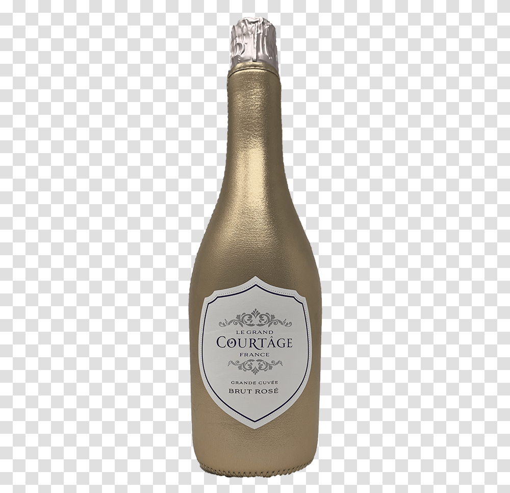 Le Grand Courtge Brut Ros Metallic Rose Gold Sleeve Glass Bottle, Alcohol, Beverage, Drink, Sake Transparent Png