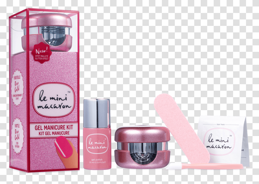 Le Mini Macaron Gel Manicure Kit Rose Gold, Cosmetics, Lipstick, Bottle, Perfume Transparent Png