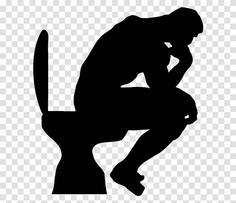 Le Penseur, Kneeling, Silhouette, Photography, Stencil Transparent Png