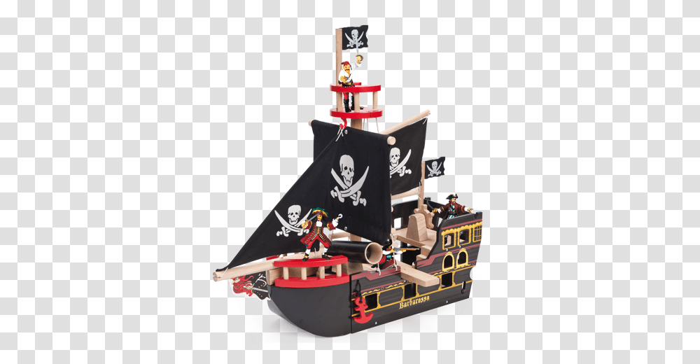 Le Toy Van Pirate Ship Enchanted Years, Person, Vehicle, Transportation, Birthday Cake Transparent Png