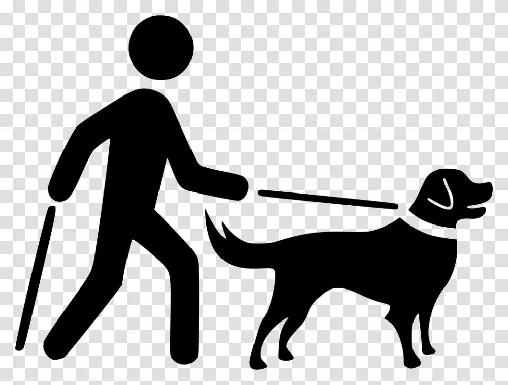 Leader Dog Dog Blind, Silhouette, Person, Human, Stencil Transparent Png