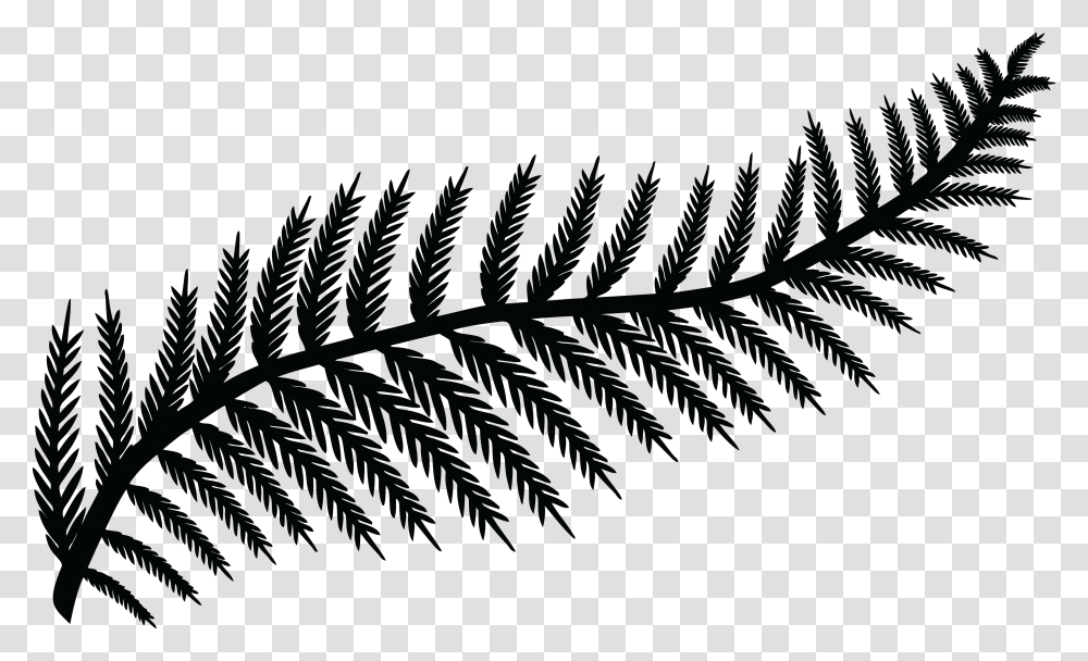 Leaf Clipart Black And White Fern Leaf Silhouette, Plant, Flower, Blossom Transparent Png