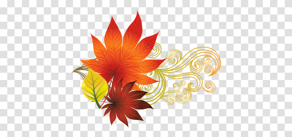 Leaf Clipart Fall Pumpkin And Leaves Clipart, Graphics, Floral Design, Pattern, Plant Transparent Png