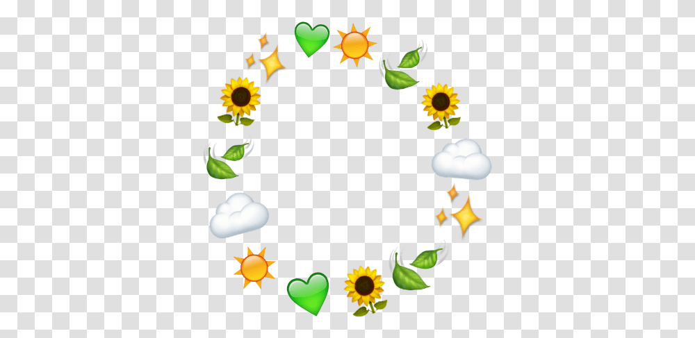 Leaf Emoji Flower Sun Heart Cloud Aesthetic Cartoon Flower Aesthetic, Star Symbol, Sunflower, Plant, Blossom Transparent Png