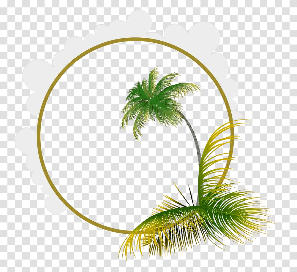 Leaf Euclidean Coconut Frame Picture Material Transprent Coconut Tree Frame, Plant, Palm Tree, Arecaceae, Fungus Transparent Png