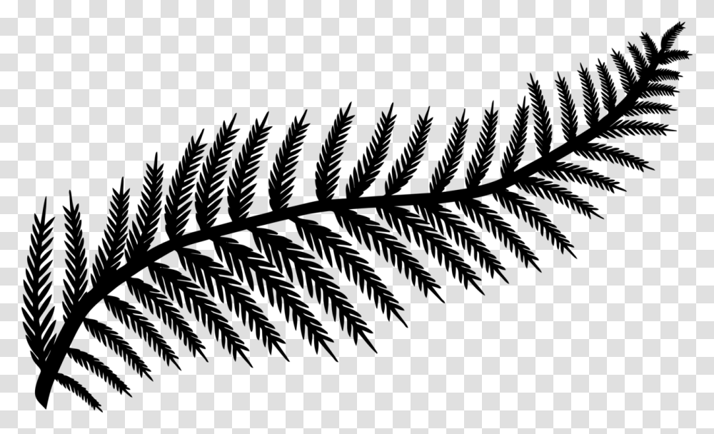 Leaf Fern Frond Silhouette Drawing, Gray, World Of Warcraft Transparent Png