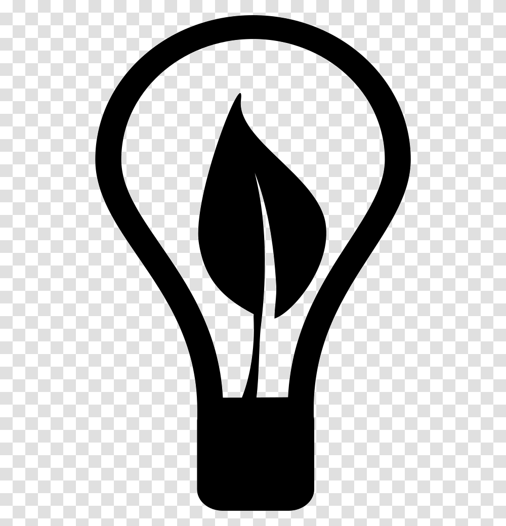 Leaf Inside Lightbulb Emblem, Stencil Transparent Png