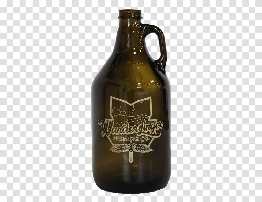 Leaf Logo Growler Glass Bottle, Beer, Alcohol, Beverage, Drink Transparent Png