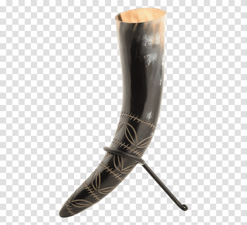 Leaf Pattern Drinking Horn With Stand Pipe, Apparel, Footwear, Boot Transparent Png