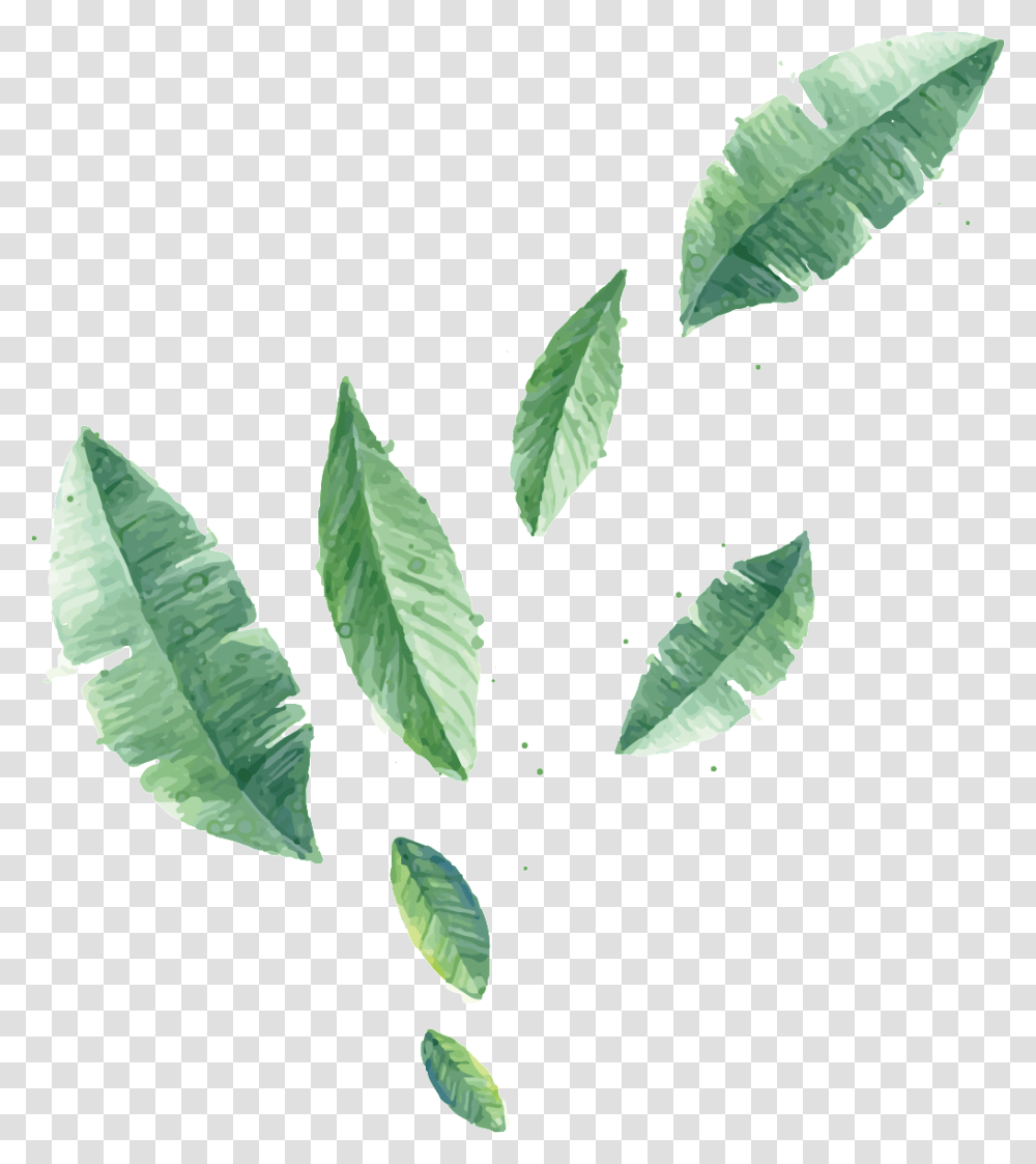 Leaf Wall Painting, Plant, Vegetation, Green, Pottery Transparent Png