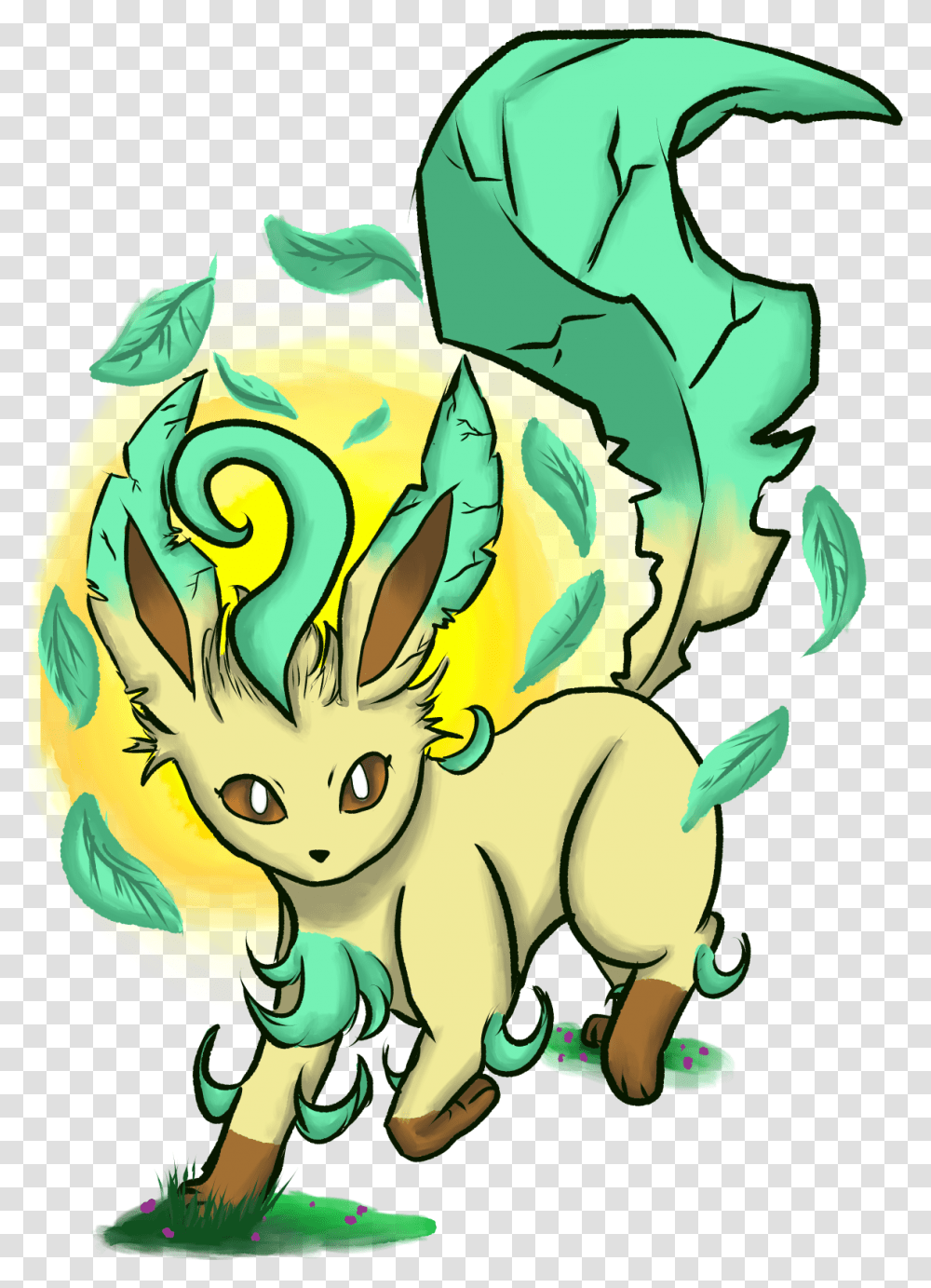 Leafeon By Kloudkat Fictional Character, Graphics, Art, Animal, Mammal Transparent Png