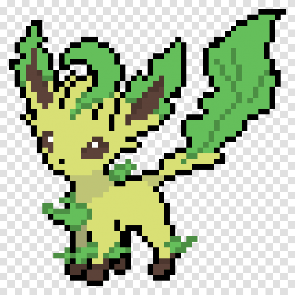 Leafeon Pixel Art Embroidery Pokemon, Rug, Text, Graphics, Face Transparent Png