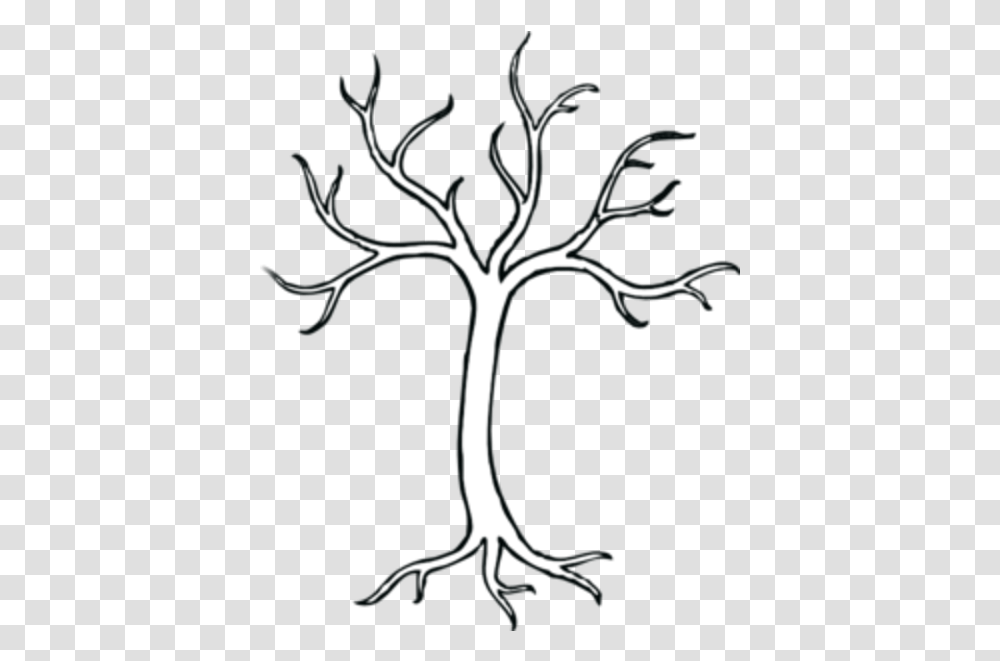 Leafless Tree Drawings Black And White Tree Branches Clipart, Plant, Root, Stencil, Silhouette Transparent Png