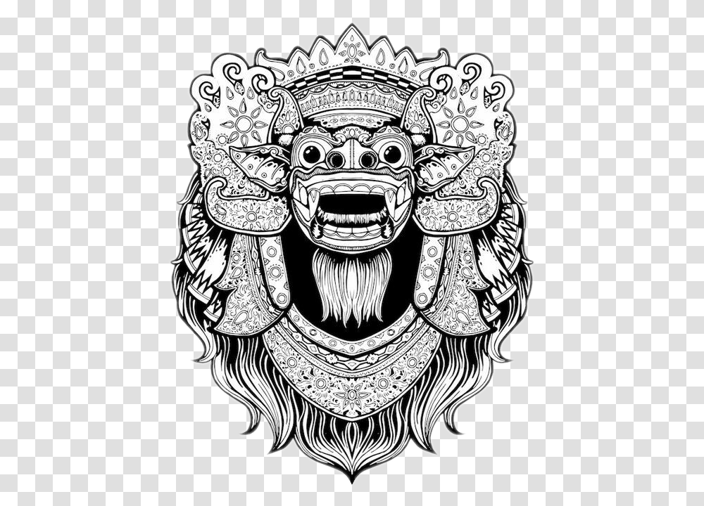 Leak Bali Barong Drawing, Doodle, Statue, Sculpture Transparent Png