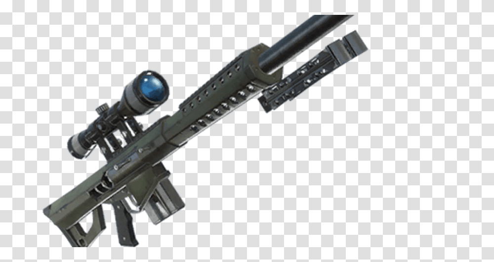 Leaked Heavy Sniper Rifle In Fortnite Will Shoot Through Walls, Gun, Weapon, Weaponry, Machine Gun Transparent Png