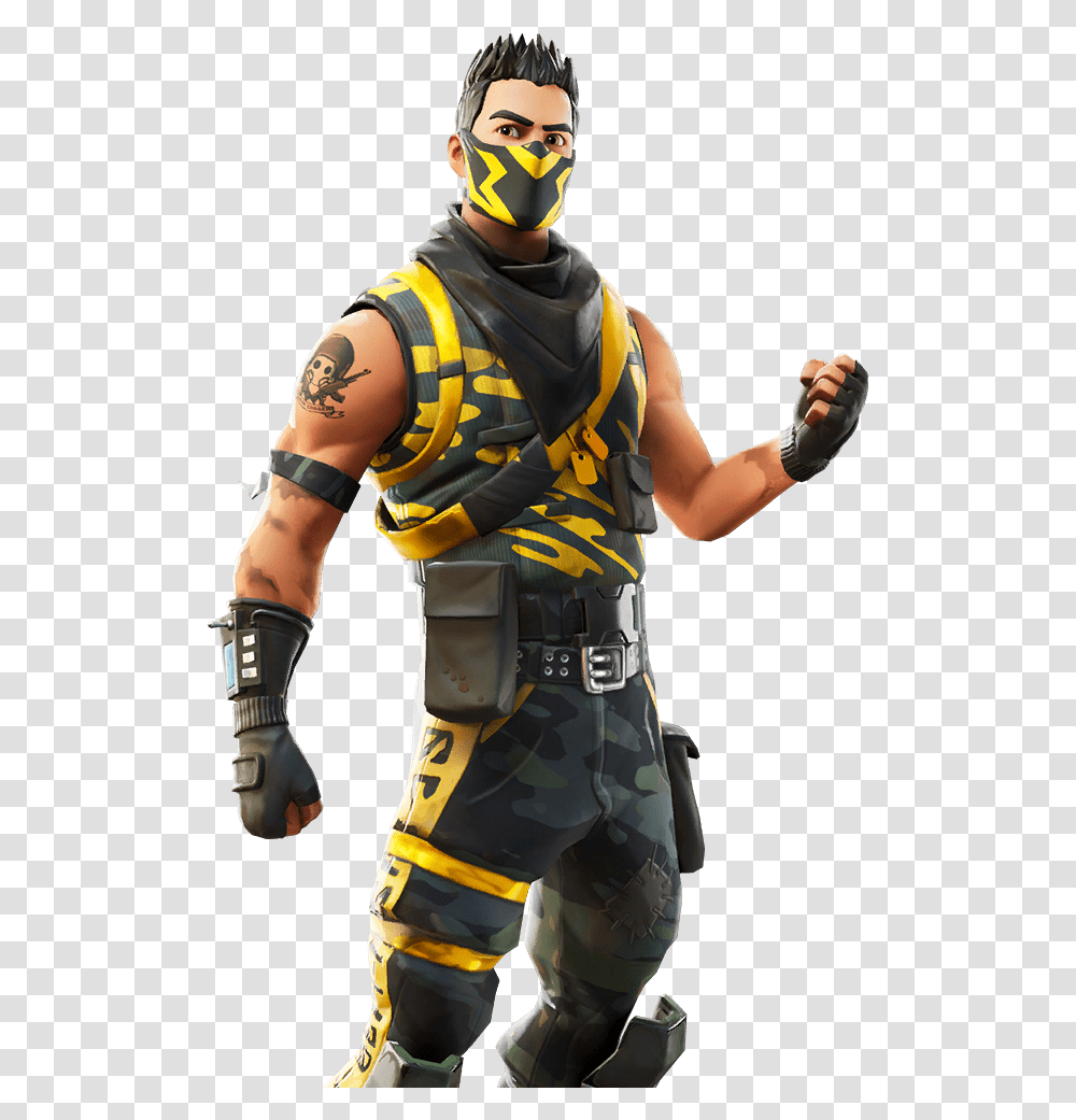 Leaked Skin Black And Yellow Fortnite Skin, Person, People, Sport Transparent Png