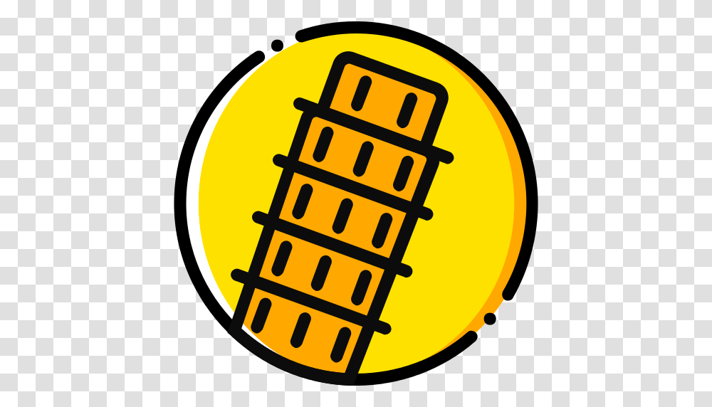 Leaning Tower Of Pisa Icon, Label, Number Transparent Png