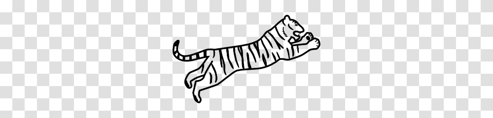 Leaping Tiger Graphic Tigers Art Drawings, Arm, Zebra, Mammal, Animal Transparent Png
