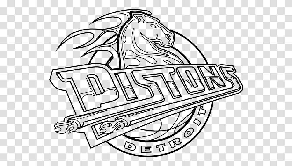 Learn How To Draw Detroit Pistons Line Art, Symbol, Logo, Trademark, Emblem Transparent Png